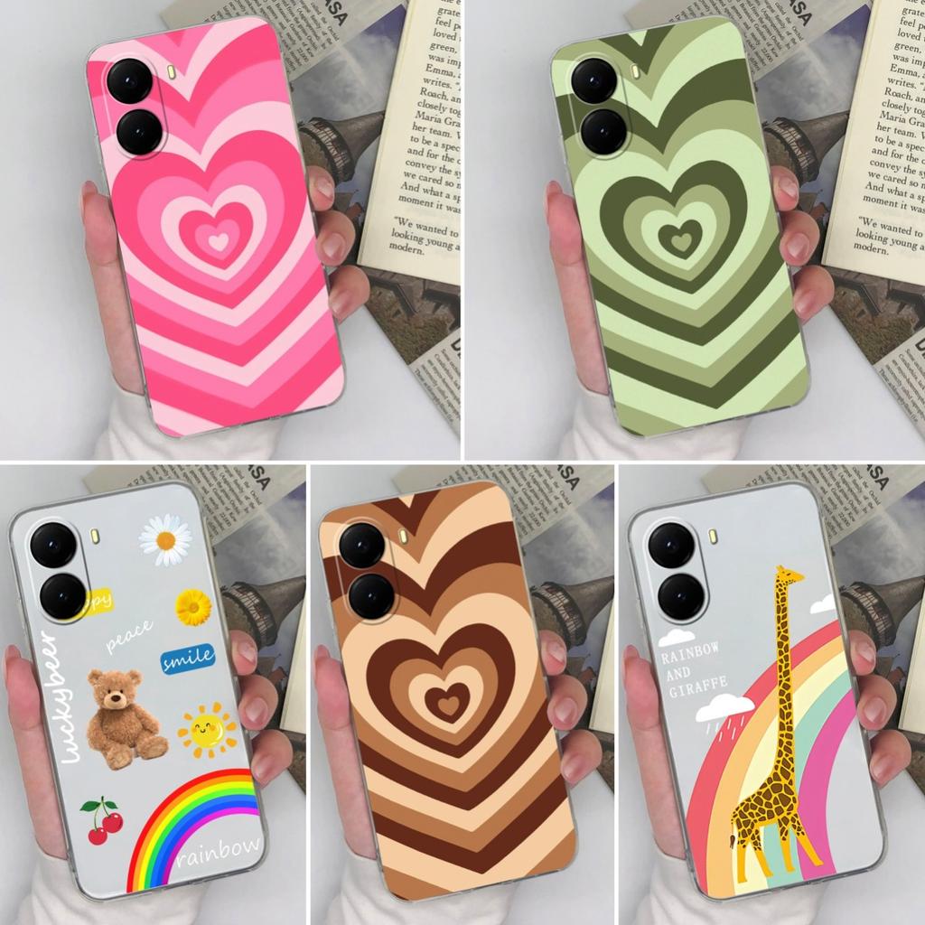 Phone Case For Xaimo Poco X7 X6 X5 X4 X3 M5 M6 M7 F3 F4 14T 15 Pro Plus Pretty Love Heart Pattern Clear Soft Silicone Protective Shell For Xiaomi Capa