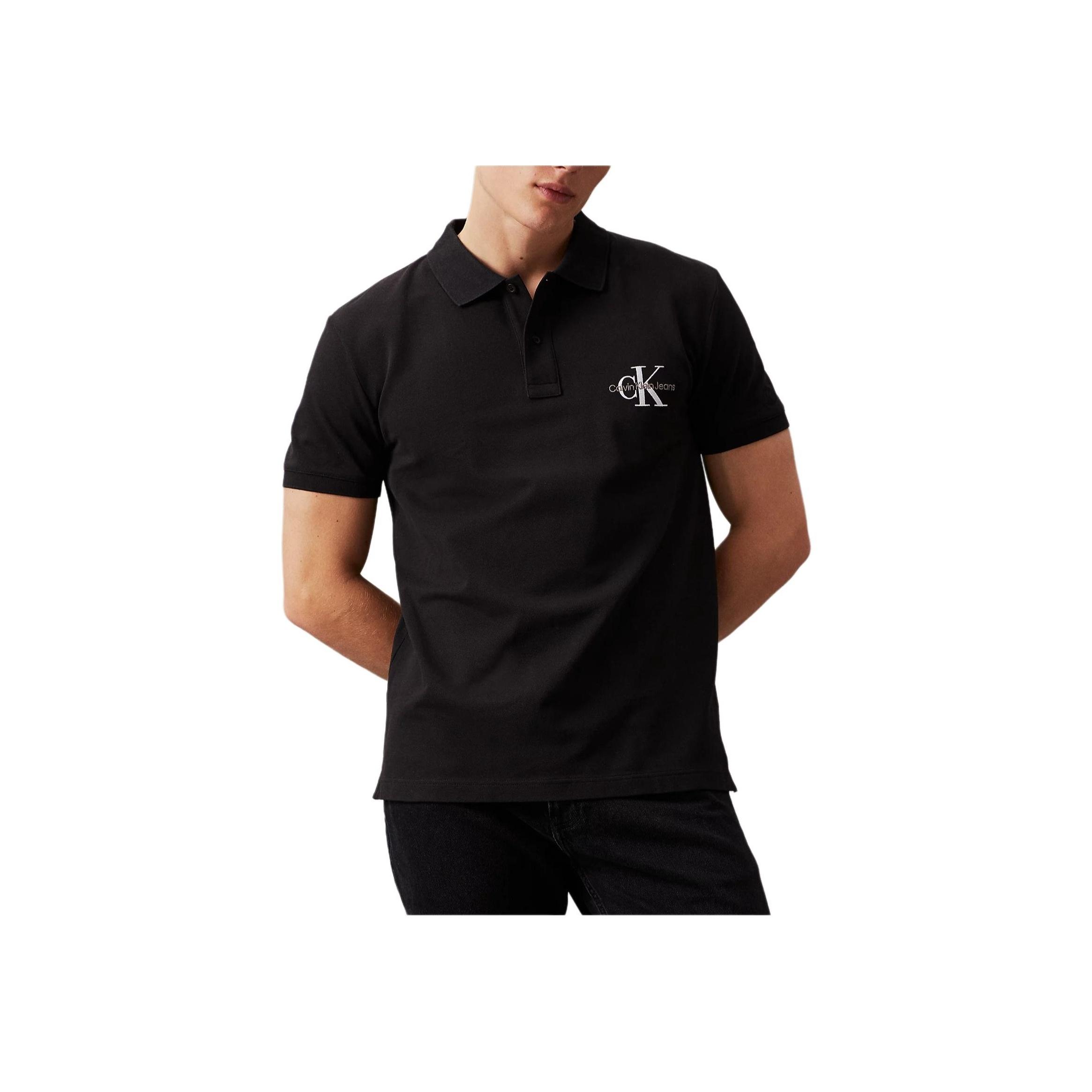 

Calvin Klein Jeans Letter Embroidery Minimalist Casual Comfortable Short Sleeve Polo Shirt Men tops Black J30J325664-BEH M