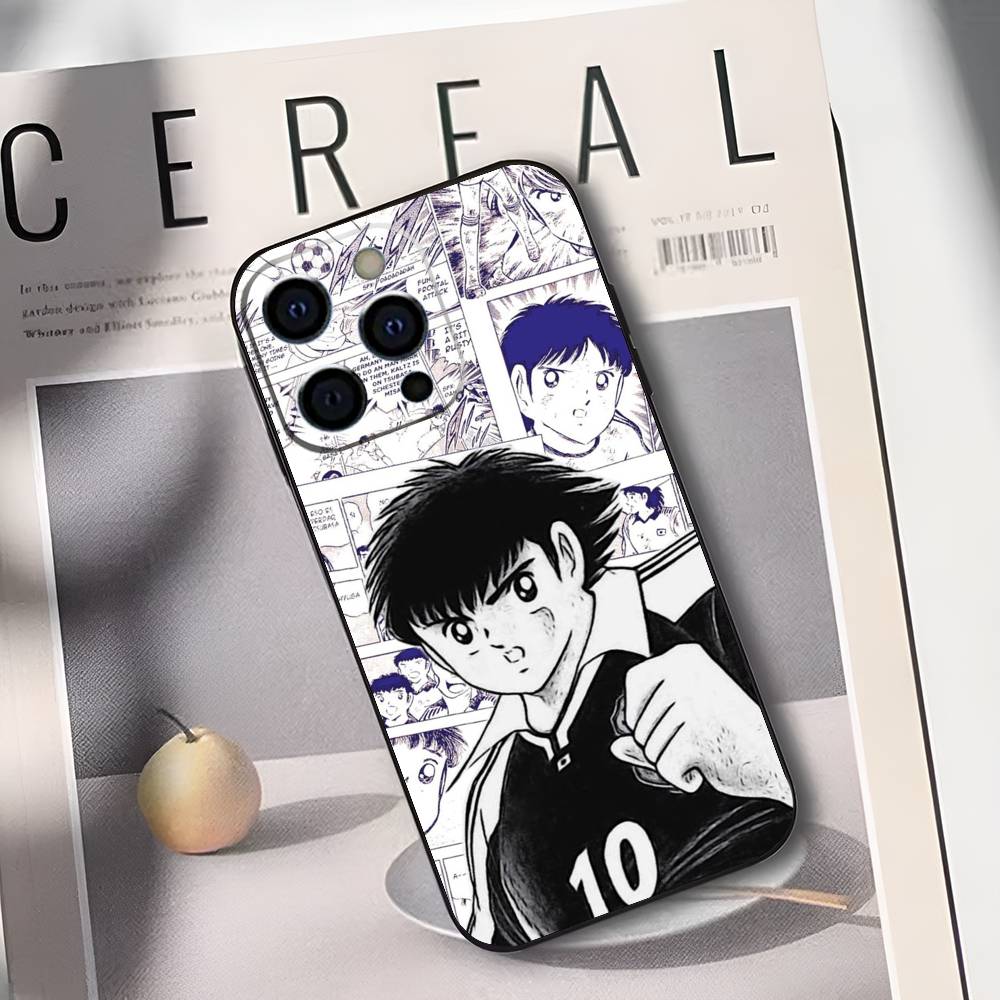 Anime C-Captain T-Tsubasa Phone Case For iPhone 17,16,15,14,13,12,11 Plus,Pro Max,XS,Soft Silicone Black Cover