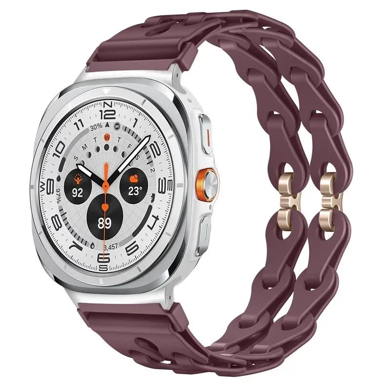 Silicone Chain Strap for Samsung Galaxy Watch 2025/7 Ultra 47mm Wristband Band Bracelet for Galaxy Watch ultra 2025 Watchband