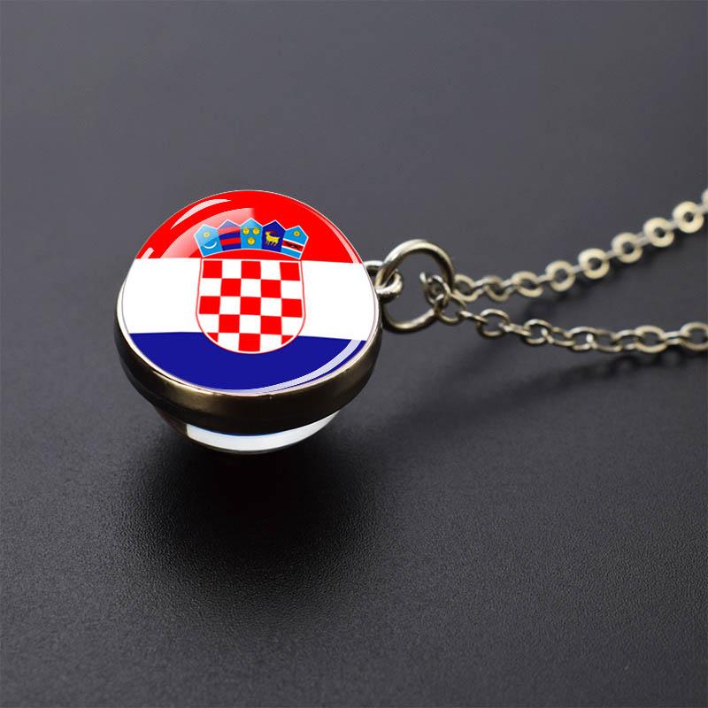 Countries Flag Glass Ball Necklace Russia France Spain UK Italy Poland Ukraine Flag Pendant Necklace Travel Gift