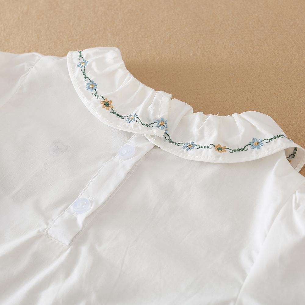Girls' Cotton Long Sleeve Top Ages 2-6 Lovely Ruffle Collar Casual Style Children's Clothes
