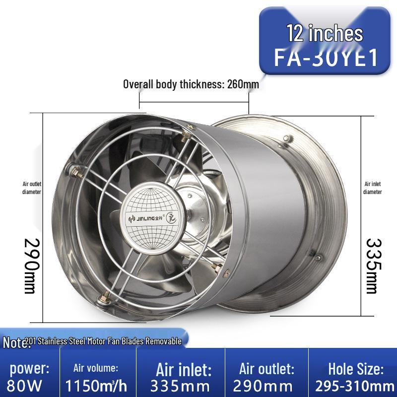 Industrial-Grade Kitchen Exhaust Fan with Strong Suction and Large Range