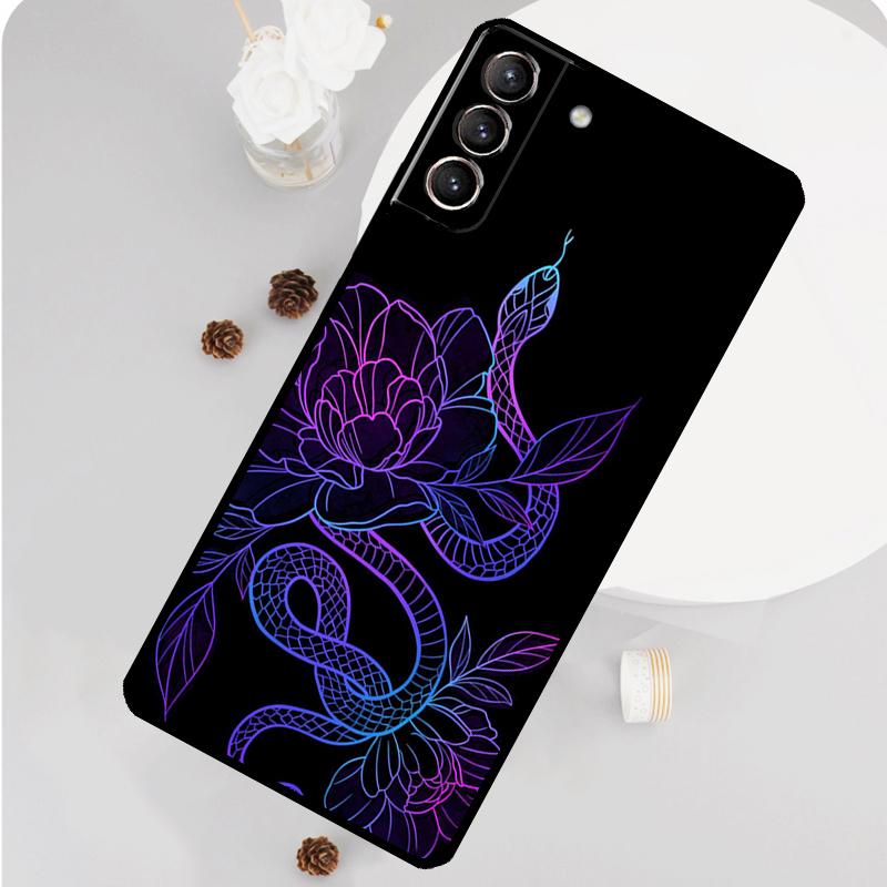 Snake Flower Phone Case For Samsung Galaxy S25 S26 Ultra S20 S21 S22 S23 S24 Plus S10 S25 FE Funda Cover