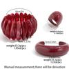 IngeSight.Z 2026 Boho Geometric Acrylic Resin Elasticity Bangles Ring Set Women Vintage CCB Beads Bangle Bracelets Charm Jewelry