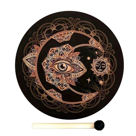 

Шаманский бубен 10 дюймов ручной работы ручной барабан с палочкой Древо жизни инструмент для звукотерапии для духовной музыки рефлексии медитации