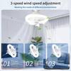48W E27 360 ° Shaking Head Fan Light  Remote Control Ceiling Chandelier Fan Automatic Household Small RGB Ceiling Fan Lamp