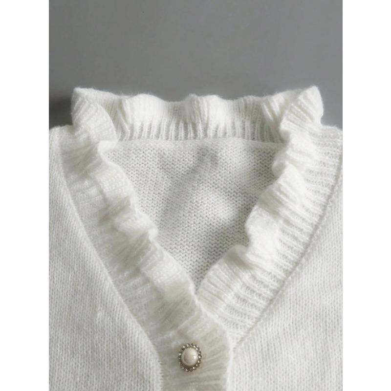 YYFS Dámská móda Ležérní podzim Zima Jednobarevné svetry s dlouhým rukávem a výstřihem do V