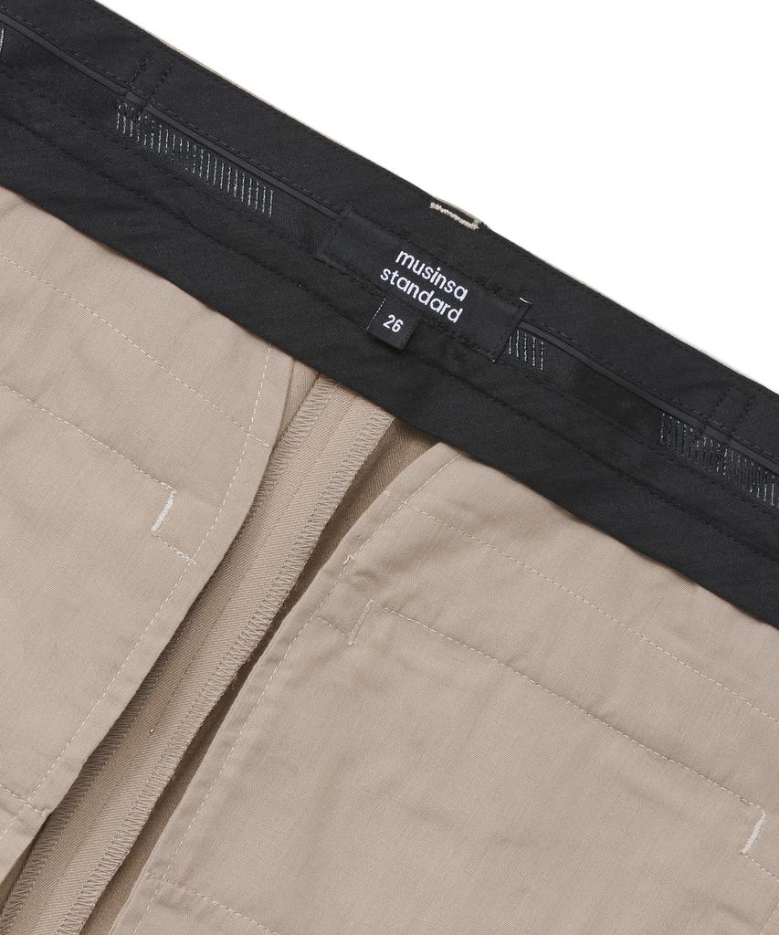 MUSINSA STANDARD WOMAN Women'S Slim Straight Hidden Elastic Waist Slacks [Beige]