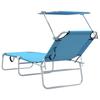 Sun Lounger 2 Pcs Light Blue 58 X 188 X 77 Cm Polyester