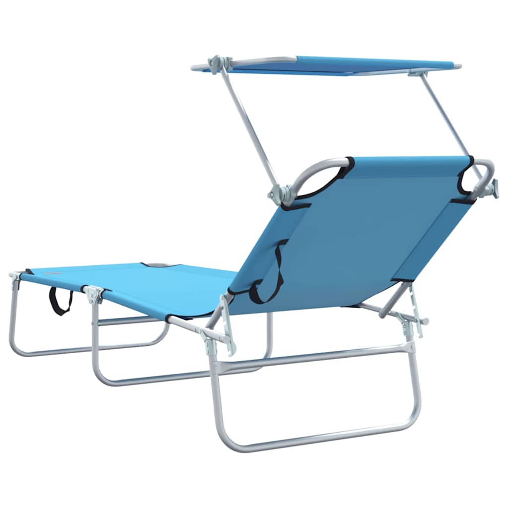 Sun Lounger 2 Pcs Light Blue 58 X 188 X 77 Cm Polyester