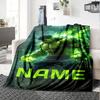 Hulk In Action With Glowing Green Energy And The Word Prominently Displayed Throw Customizable Blanket Personalized Name Comfortable Great For Sofa