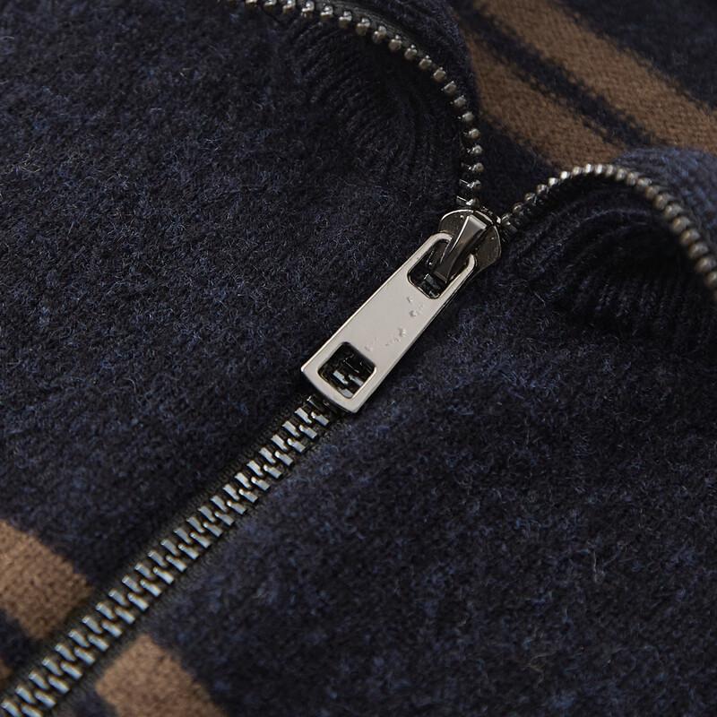 Men's 100% Merino Wool Stand Collar Pullover Sweater