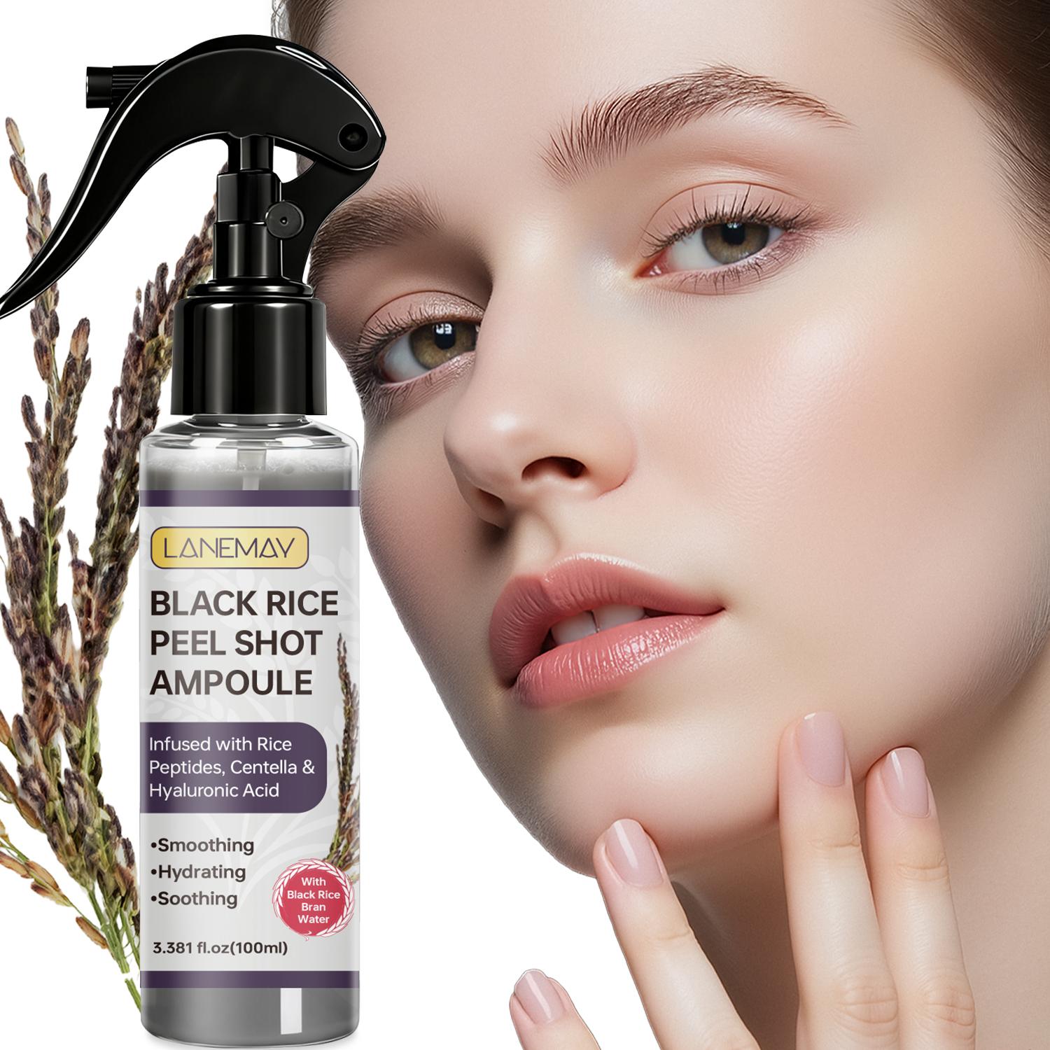 

Чорний рис Піл Шот Ампула-Зміцнює Шкірний Бар єр-Глибоко Зволожує та Заспокоює Суху Або Подразнену Шкіру-100мл