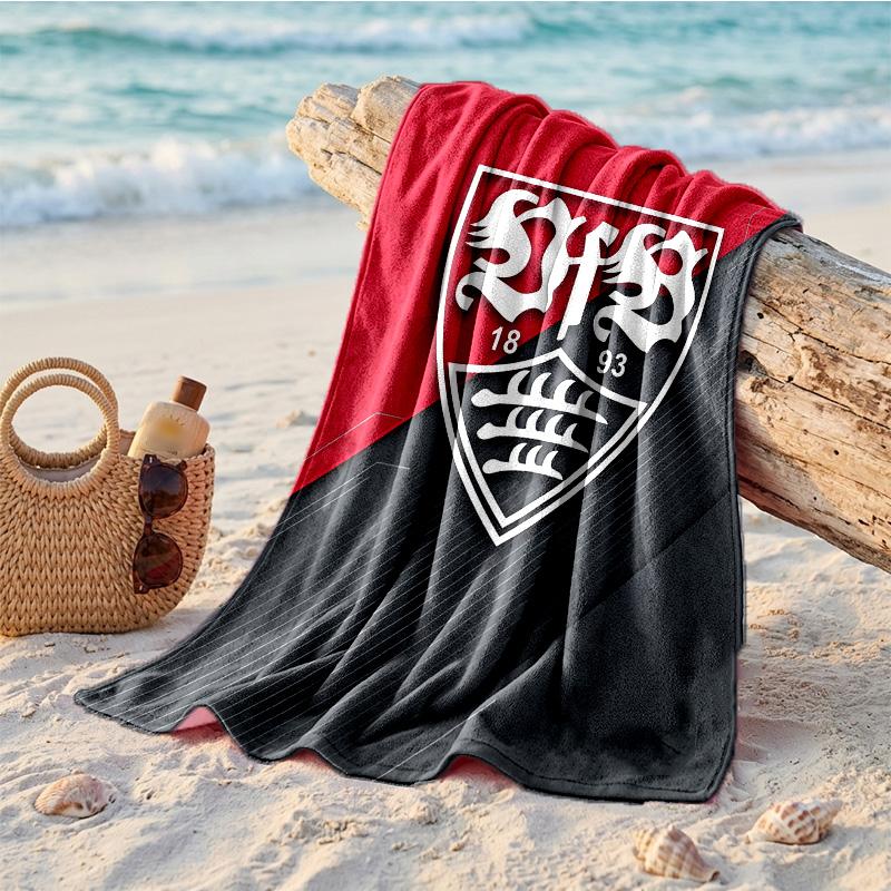 Asciugamano da Spiaggia Morbido ad Asciugatura Rapida Tema VfB Stuttgart?Asciugamano Asciutto Per Vacanze Estive Al Mare Nuoto