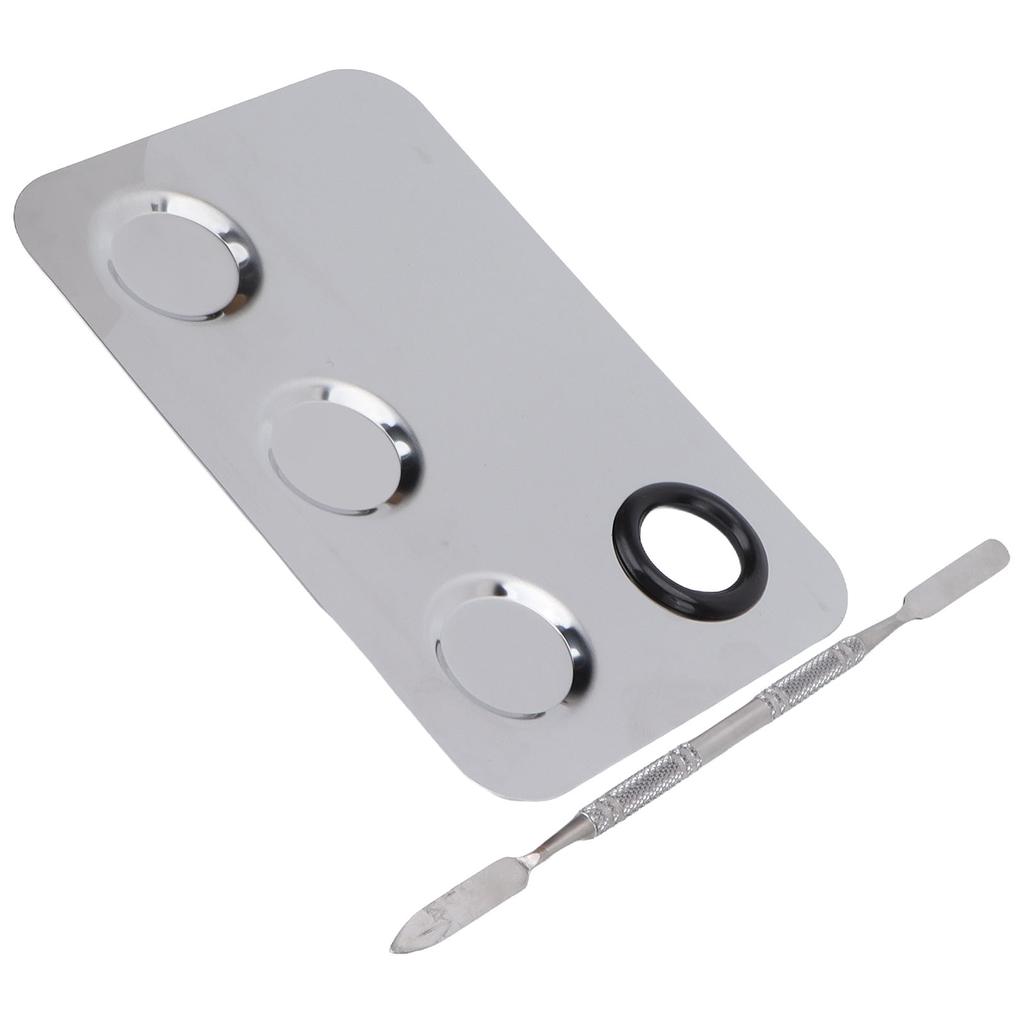 Kosmetische Mischplatte Edelstahl Make-up Professionell Rechteckige Form Geschlitzt Pigment Mischpalette mit Spatel