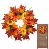16cm Fall Harvest Halloween Pumpkin Maple Leaves Wreath Autumn Maple Leaves Rustic Style Sunflower Garland Home Decoration