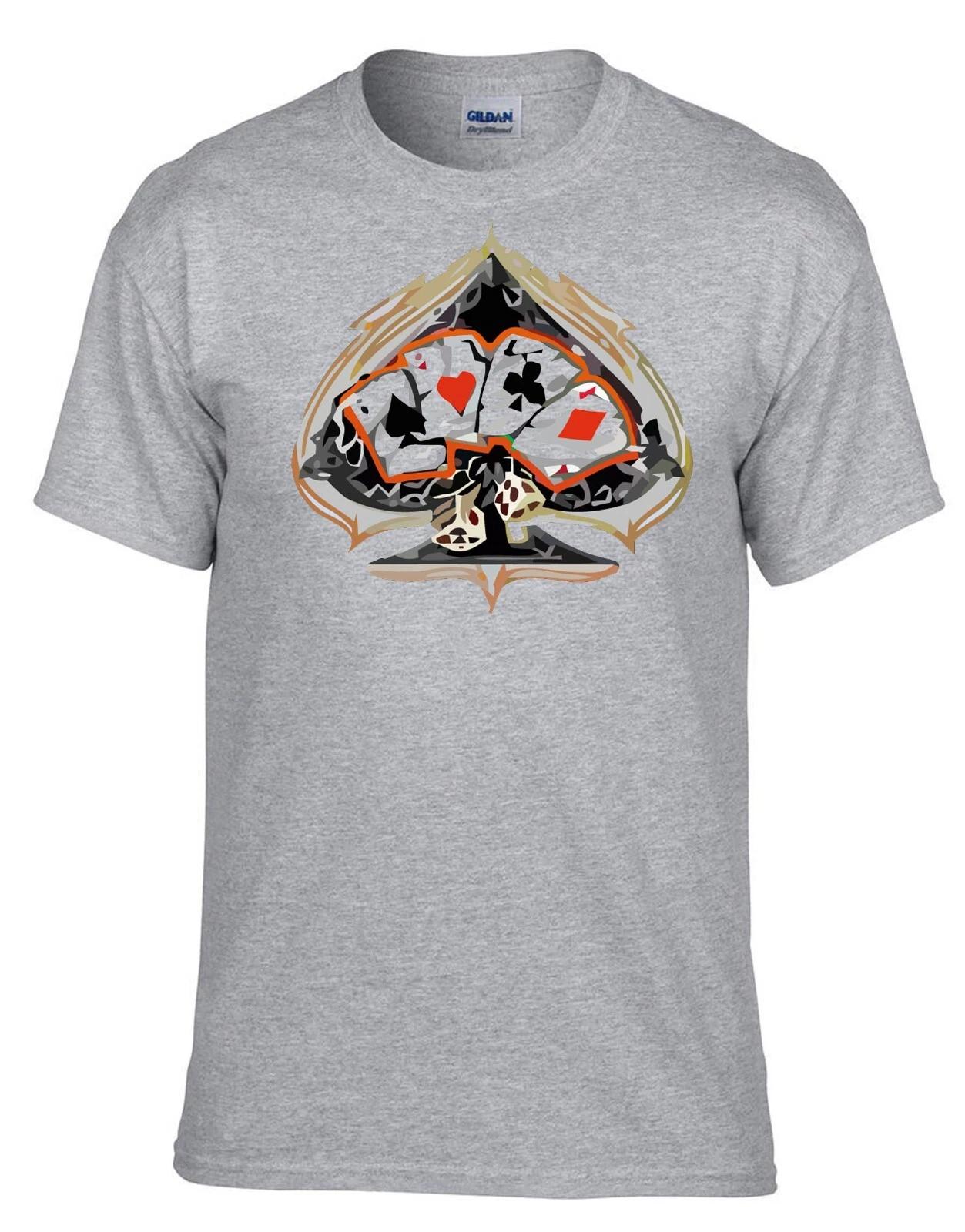 Hot Rod Poker Rockabilly Tattoo Grau T-Shirt -082_Grau M