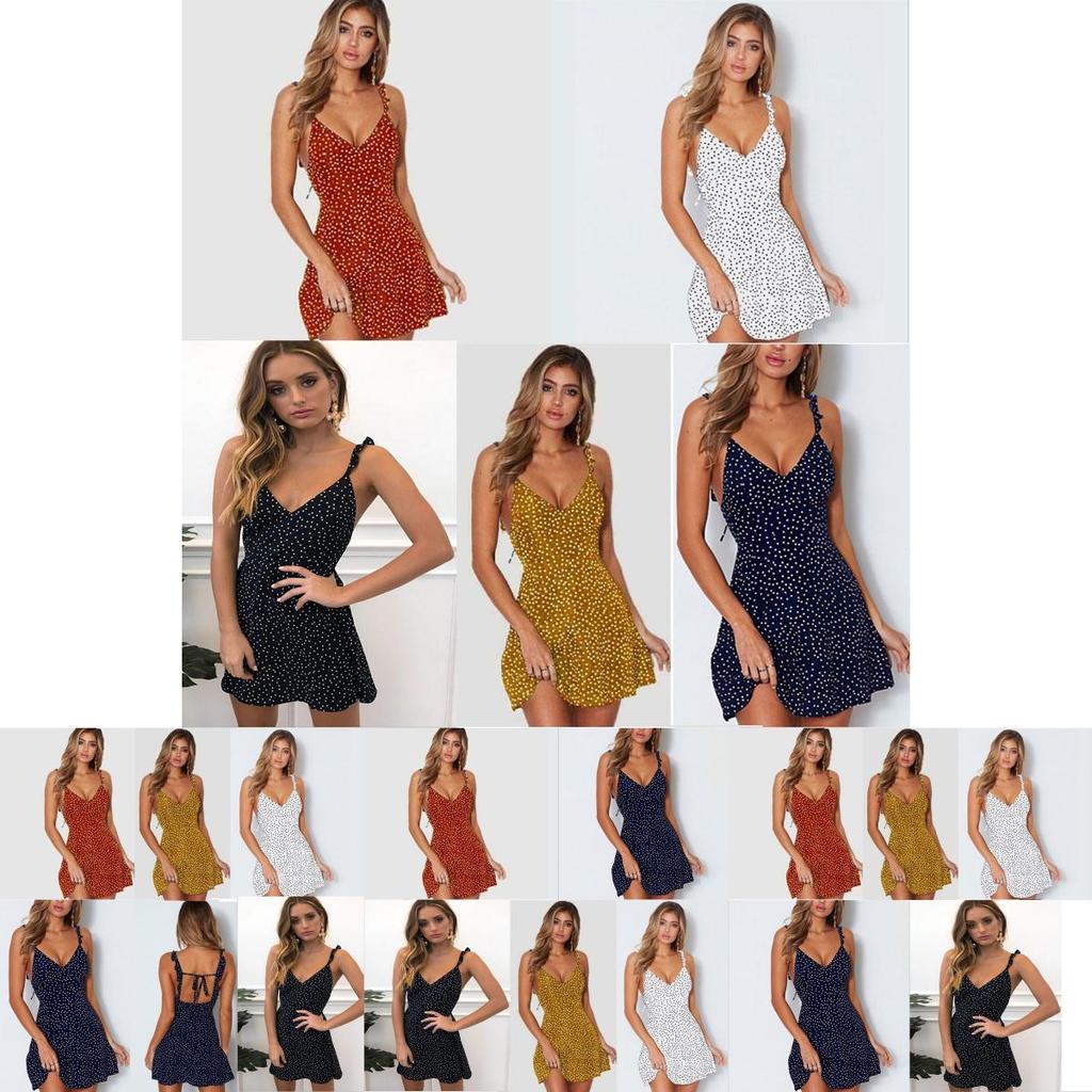 Boho Womens Floral Summer V Neck Party Evening Beach Short Mini Dress Sundress