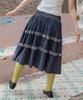 Lunakihu Wxsk019 Yurarimori Check Smoked Banding Skirt (Navy)