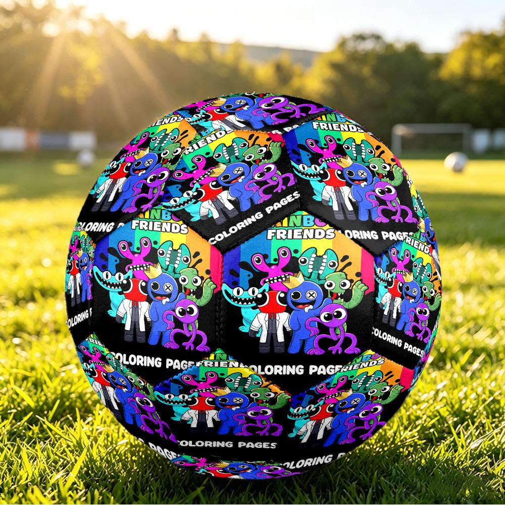 Pallone da Calcio Misura 5 Modello Rainbow Friends, Pallone da Calcio Resistente all'Usura per Partite Allenamento Gioco Sportivo Quotidiano