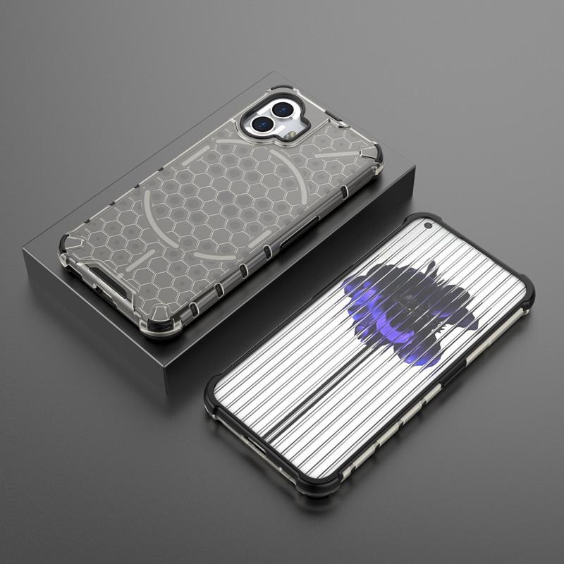 For Nothing Phone 2 1 Case Honeycomb Bumper Shield Transparent Protective Clear Phone Cover For Nothing Phone 2