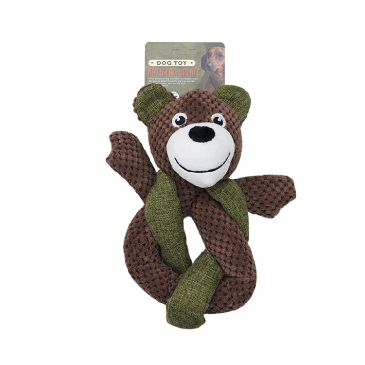 Dog Molar Toy Squeaky Interactive Prevent Obesity Grinding Resistant Bear