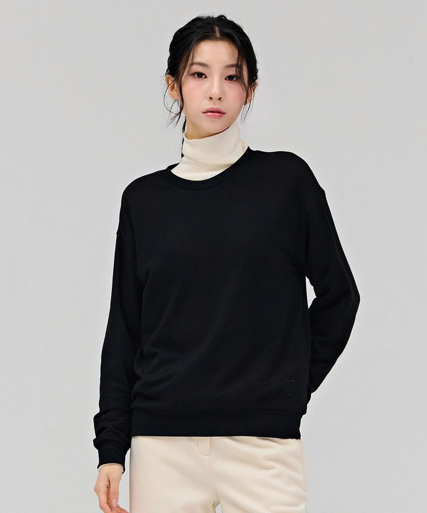 CHASECULT Women'S Loose Fit Daily Fleece-Lined Sweatshirt - Black