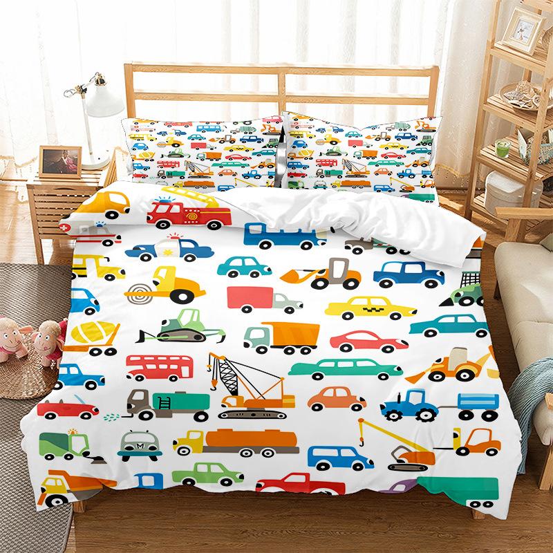 Three-Piece Cartoon Picture/Car/Emoji Digital Printing Bedding Trade