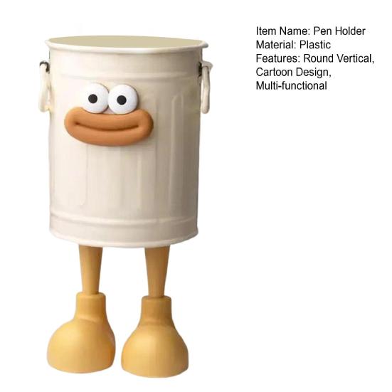 Cartoon-Stiftehalter, rund, vertikal, für Büro, Zuhause, Arbeitszimmer, Schreibtisch-Zubehör, Aufbewahrungs-Organizer für Stifte, Radiergummis, Buntstifte