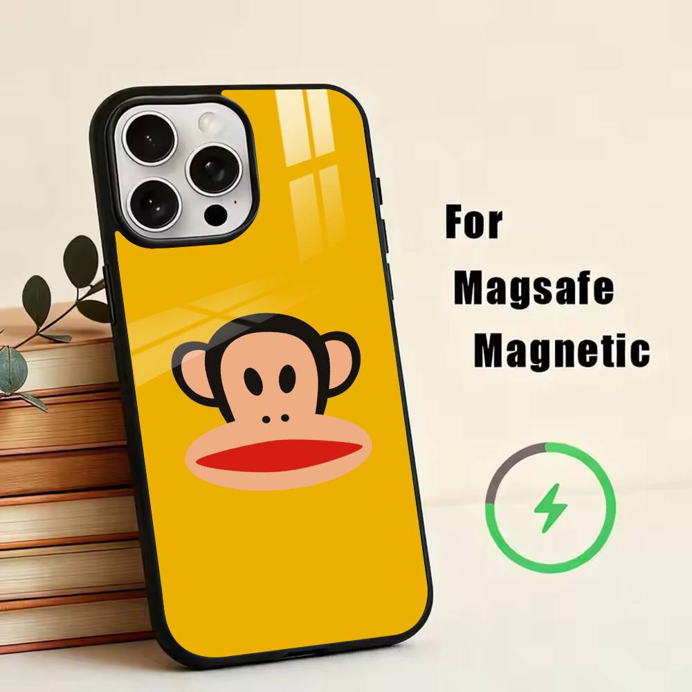 P-Paul Frank  Phone Case For iPhone17,16,15,14,13,12,11 Plus,Pro Magnetic with Magsafe Wireless Charging iPhone17Promax