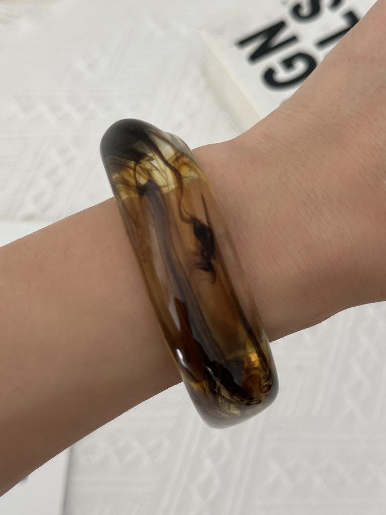 3 Styles Vintage Enamel Drop Oil Irregular Wave Acrylic Bracelet for Women Boho Geometric Stackable Wide Cuff Bracelets Jewelry