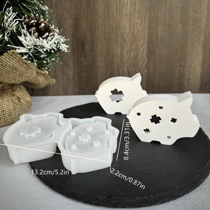 Luminous Pig-Shaped Silicone Mold with Glowing Eyes & Ears - Reusable Gypsum Resin/Clay Mold for DIY Home Decor Candle Making