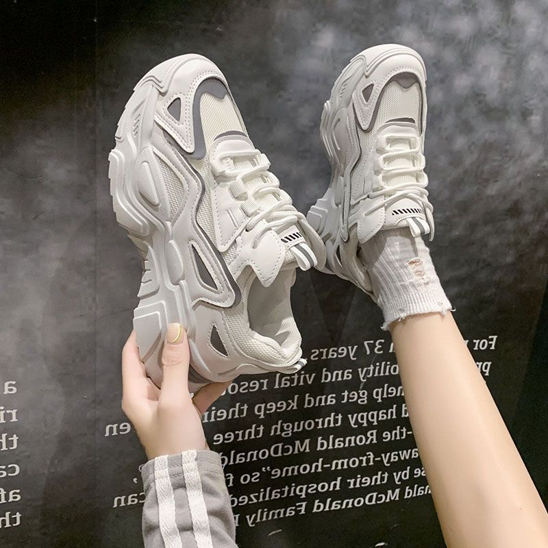 Women's Shoes Black Sneakers Spring Breathable Soft-soled Non-slip Shoes Mesh Dad Shoes Casual Shoes