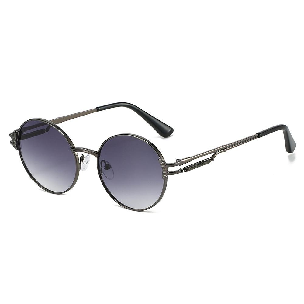 New Retro Gradient Round Frame Women Sunglasses Luxury Personality Brand Hip Hop Punk Frame Design Men Trendy Glasses Uv400