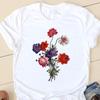 Mutter Tochter Passende Blumenwort Aufdruck T-Shirt Kurzärmelig Damen Grafik-T-Shirt Europäischer Amerikanischer Stil Freizeitkleidung
