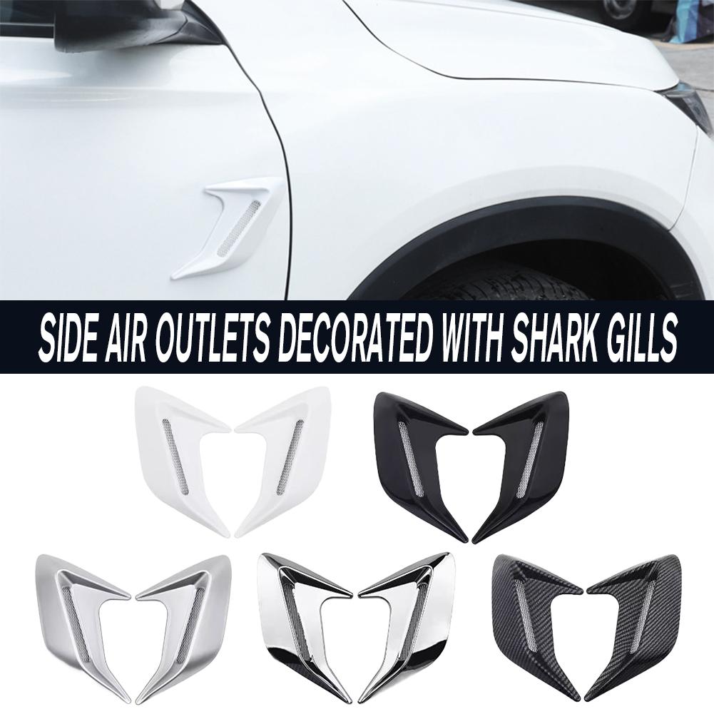 2Pcs 3D Car Side Vent Sticker Air Flow Sticker Shark Gills Side Vent Sticker Car Side Vent Sticker Deco