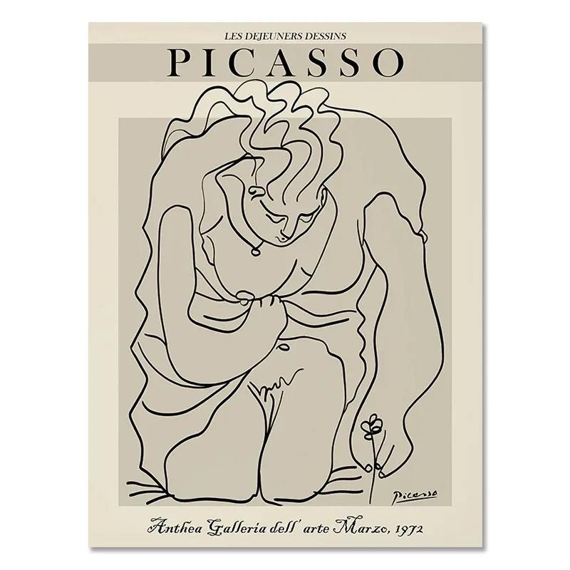Matisse Abstract Girl Flower Wall Art Canvas Painting Picasso Nordic Posters and Prints Wall Pictures for Living Room Home Decor