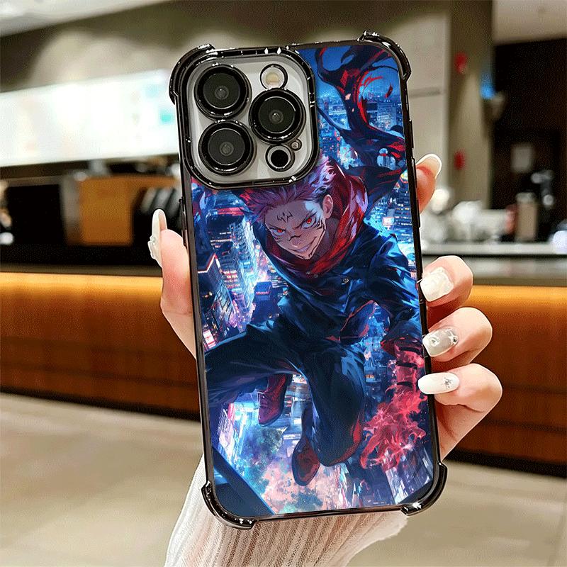 Anime Itadori Yuji JUJUSU Soft Phone Case For iPhone 15 16 17 Air 14 Pro Max 16E Plus 13 12 Mini Plating Anti-Fall Fundas