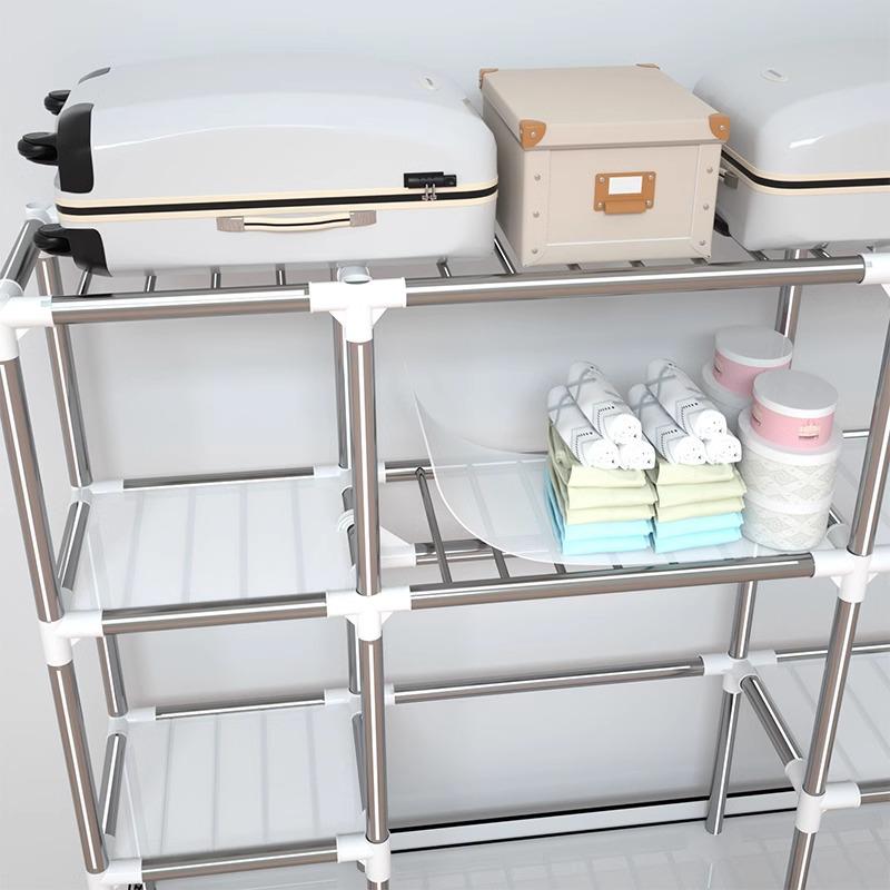 Sturdy All-Steel Cloth Wardrobe: Durable Bedroom Storage Cabinet for Easy Assembly