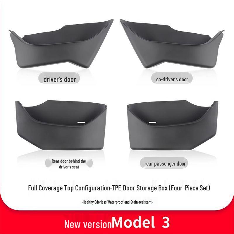 Cutie de depozitare cu fantă pentru ușă, covorașe și accesorii pentru Tesla Model 3/Y Reîmprospătat