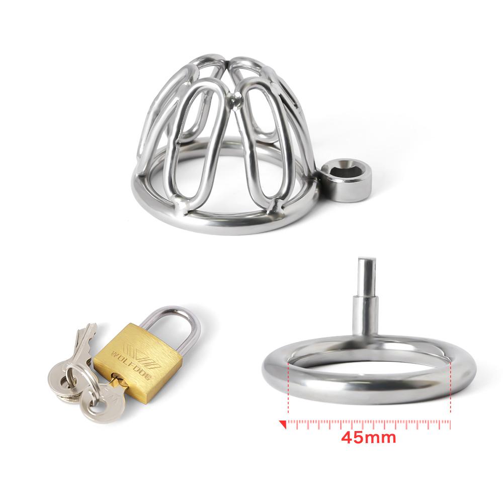 Small Metal Cock Cage Micro Stainless Steel Chastity Device Padlock Lockable Penis Ring Lock Sex Toy For Men BDSM Erotic Bondage