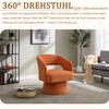 360-Degree Swivel Accent Chair, Comfortable Velvet Barrel Chair, Open Back, Soft Foam Padding, Metal Swivel Base for Living Room/Bedroom/Office