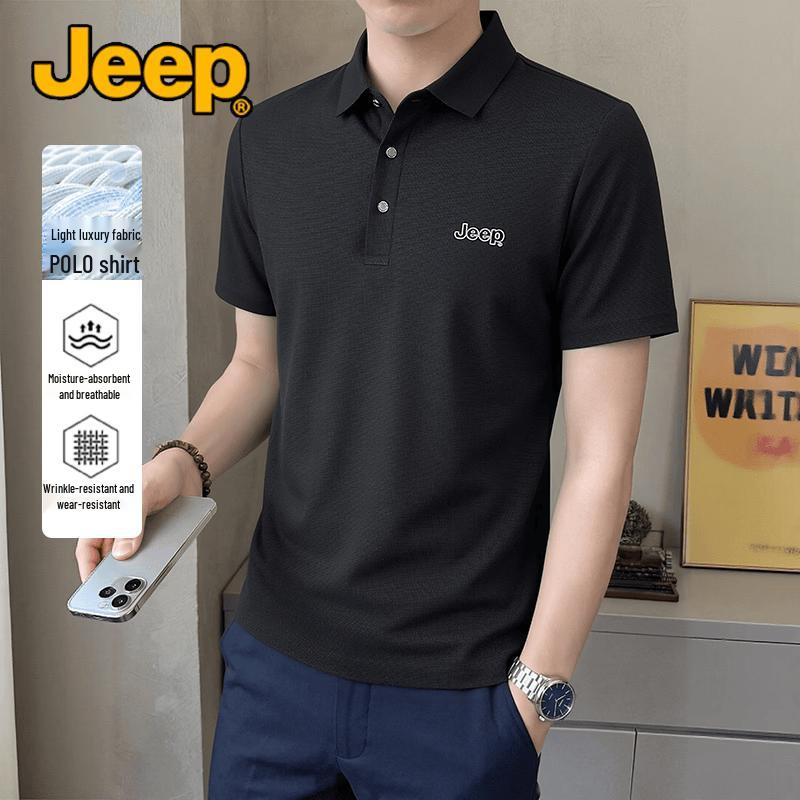 JEEP Men s Cool Breathable Ice Silk Business Polo Shirt 41