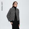 LAUREL GREY Retro Stand-Collar Padded Shoulder Jacket