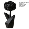 3D Printed Flower Figurine, Small Black Peony Tabletop Ornament for Office Executive Desk, Living Room, Bedroom Shelf Decor
