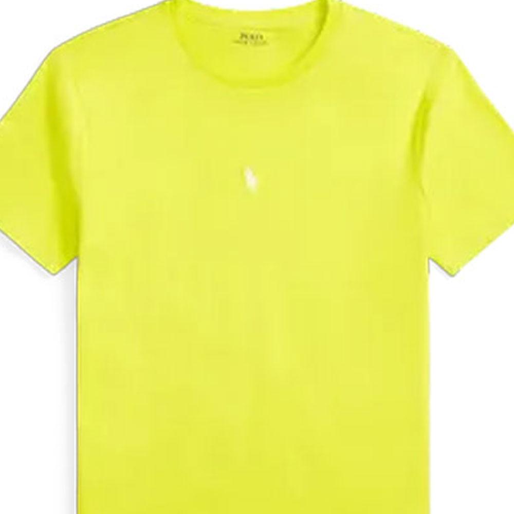 Polo Ralph Lauren SS23 Solid Color Embroidered Crew Neck Knit Short Sleeve T-Shirt Men Tops Yellow MNPOTSH1N821576-700