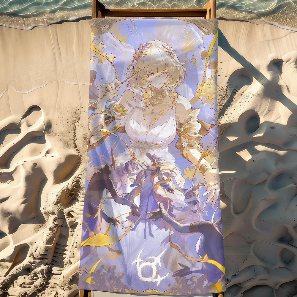 Game Aglaea Honkai Star Rail Towel Sports Quick Dry Travel Camping Gear Sandproof Soft Light Large Beach Towel