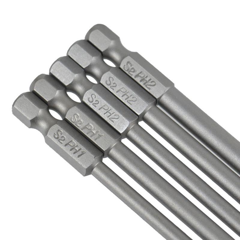 5-Piece 300mm S2 Alloy Steel PH2 Extended Phillips Screwdriver Bit Set
