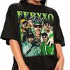 Rapper Feid Ferxxo Konzert Tops Mode Hip Hop Y2K Top Lässig Locker Kurzarm Oversized Print Rundhals Streetwear Unisex